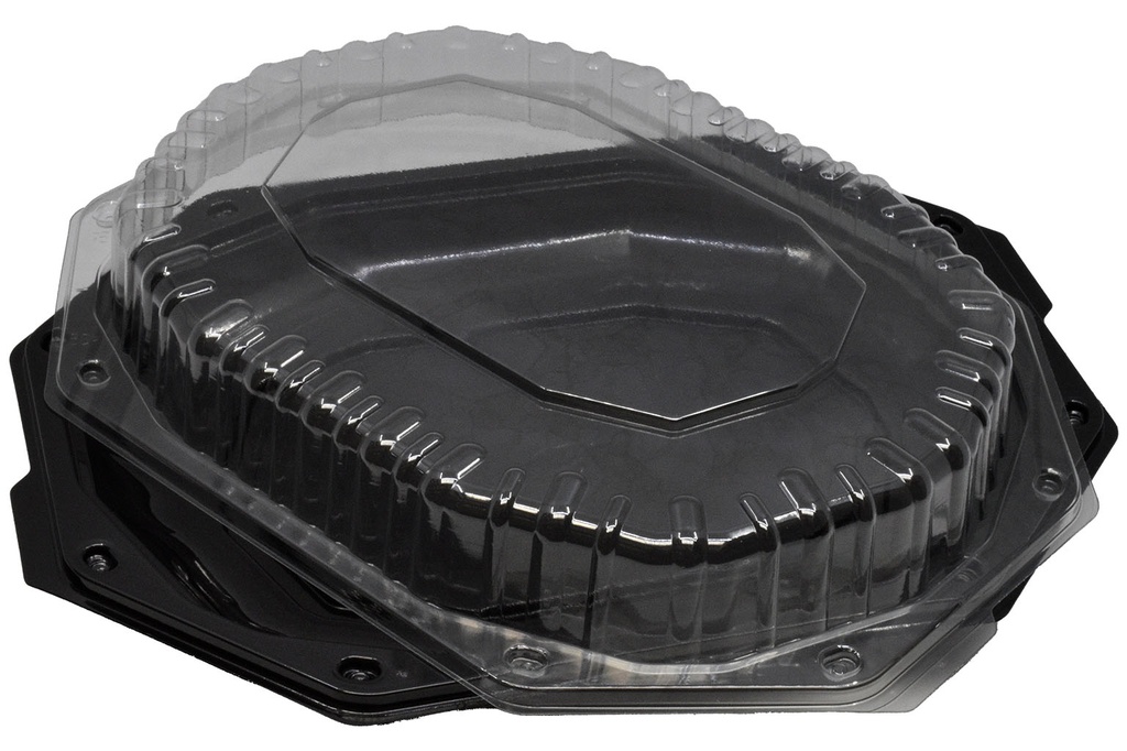 CAPAC TRANSPARENT PT PLATOU NEGRU OVAL 35 CM (186) 10 BUC/SET